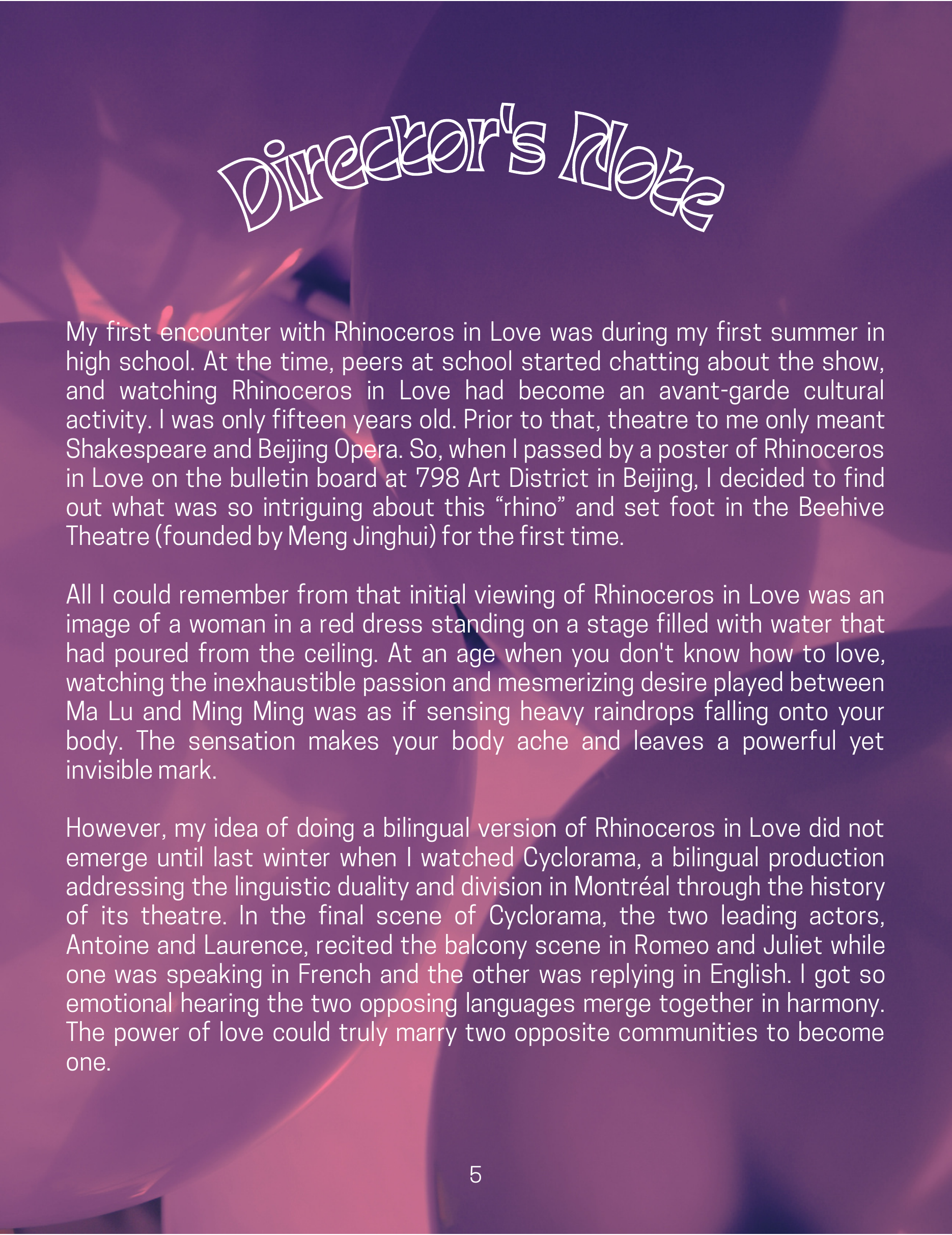 Rhinoceros in Love programme page 6