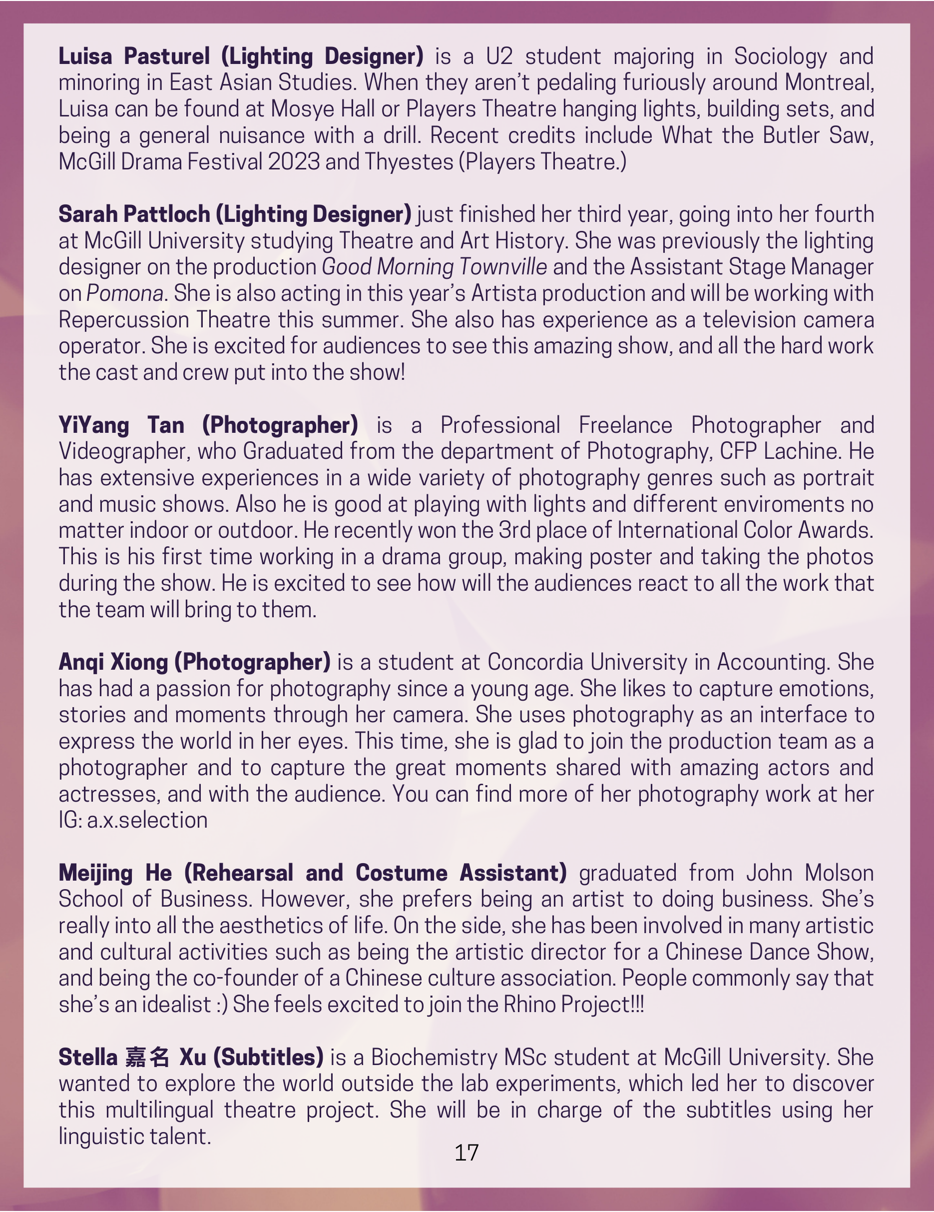 Rhinoceros in Love programme page 18